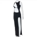 8 Hollow Out  Deep Slit Black Sleeveless Maxi Dress