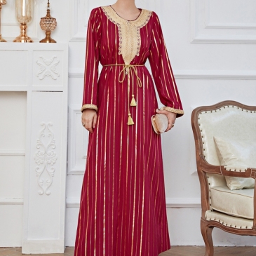  National Retro Long Sleeve Maxi Dress