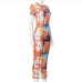 11 Printing Gauze Casual Short Sleeve Maxi Dress