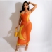 1 Sexy Perspective Halter Sleeveless Maxi Dress