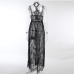 16 Sexy Perspective Lace Halter Sleeveless Maxi Dress