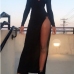 5 Sexy V-neck Slit Long Sleeve Maxi Dress