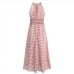 8 Summer Plaid Printing Sleeveless Casual Maxi Dress