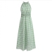 9 Summer Plaid Printing Sleeveless Casual Maxi Dress