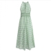 10 Summer Plaid Printing Sleeveless Casual Maxi Dress