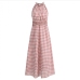 1 Summer Plaid Printing Sleeveless Casual Maxi Dress