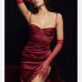 18Alluring Satin Plain Draped High Split Maxi Dress