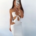 13Alluring Tie-Wrap Hollow Out Womens Halter Dress