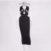 3Alluring Tie-Wrap Hollow Out Womens Halter Dress