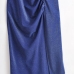 7Alluring V Neck Ruched Sleeveless Slit Maxi Dress