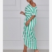 6Asymmetric Inclined Shoulder Striped Maxi Dress