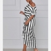 10Asymmetric Inclined Shoulder Striped Maxi Dress