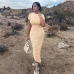 3Asymmetric Pure Color Short Sleeve Maxi Dress