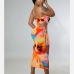 3Asymmetric Tie Dye One Shoulder Maxi Dress