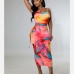 1Asymmetric Tie Dye One Shoulder Maxi Dress