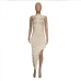 6Asymmetrical Ruched Party Dresses For Ladies