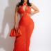 6Backless Hollow Out Halter Sleeveless Maxi Dress