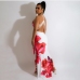 5Backless Slit Printed Sleeveless Maxi Dresses For Women