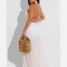 5Backless White Tie Wrap Sleeveless Maxi Dress