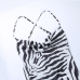 10Beach Vacation Zebra Printed Slit Backless Maxi Dress