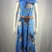4Bohemian Vintage Print Tie Wrap Maxi Dress