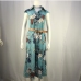 7Bohemian Vintage Print Tie Wrap Maxi Dress