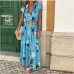 1Bohemian Vintage Print Tie Wrap Maxi Dress