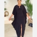 3Casual Black Loose Bat Sleeve  Maxi Dress