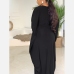 4Casual Black Loose Bat Sleeve  Maxi Dress