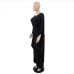 6Casual Black Loose Bat Sleeve  Maxi Dress