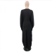 7Casual Black Loose Bat Sleeve  Maxi Dress