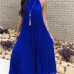 9Casual Ruched Solid Sleeveless Maxi Dress Women