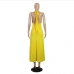 15Casual V Neck Halter Loose Backless Maxi Dress