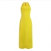 16Casual V Neck Halter Loose Backless Maxi Dress