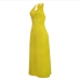 17Casual V Neck Halter Loose Backless Maxi Dress