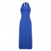 22Casual V Neck Halter Loose Backless Maxi Dress