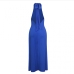 24Casual V Neck Halter Loose Backless Maxi Dress