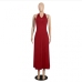 25Casual V Neck Halter Loose Backless Maxi Dress