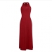 28Casual V Neck Halter Loose Backless Maxi Dress