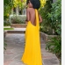 4Casual V Neck Halter Loose Backless Maxi Dress