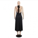 33Casual V Neck Halter Loose Backless Maxi Dress