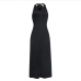 34Casual V Neck Halter Loose Backless Maxi Dress