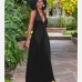 11Casual V Neck Halter Loose Backless Maxi Dress