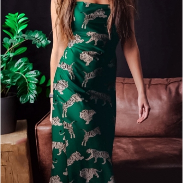 Chic Animal Print Sleeveless Casual Maxi Dress
