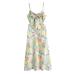 5Chic Floral Print Split Sleeveless Maxi Dress