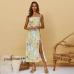 1Chic Floral Print Split Sleeveless Maxi Dress