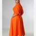 5Chic Solid Polo Collar Long Sleeve Maxi Dress