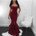 10Chic Strapless Ruffles Slit Sleeveless Maxi Dress