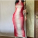 3Color Blocking Sleeveless Designer Maxi Dress