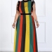 4Colourful Mesh Perspective Ruffles Sleeve Maxi Dress